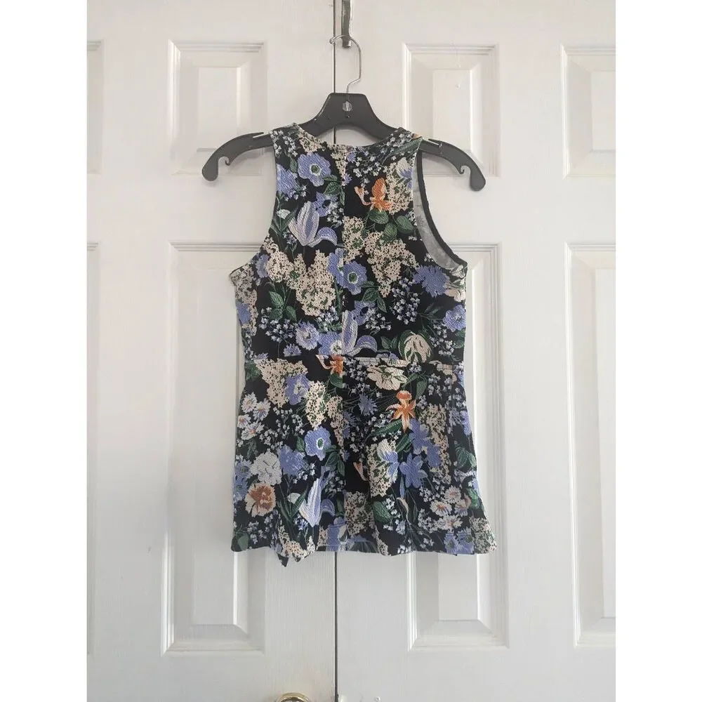 ANTHROPOLOGIE MAEVE Brenner Floral Sleeveless Tank Top with Buttons